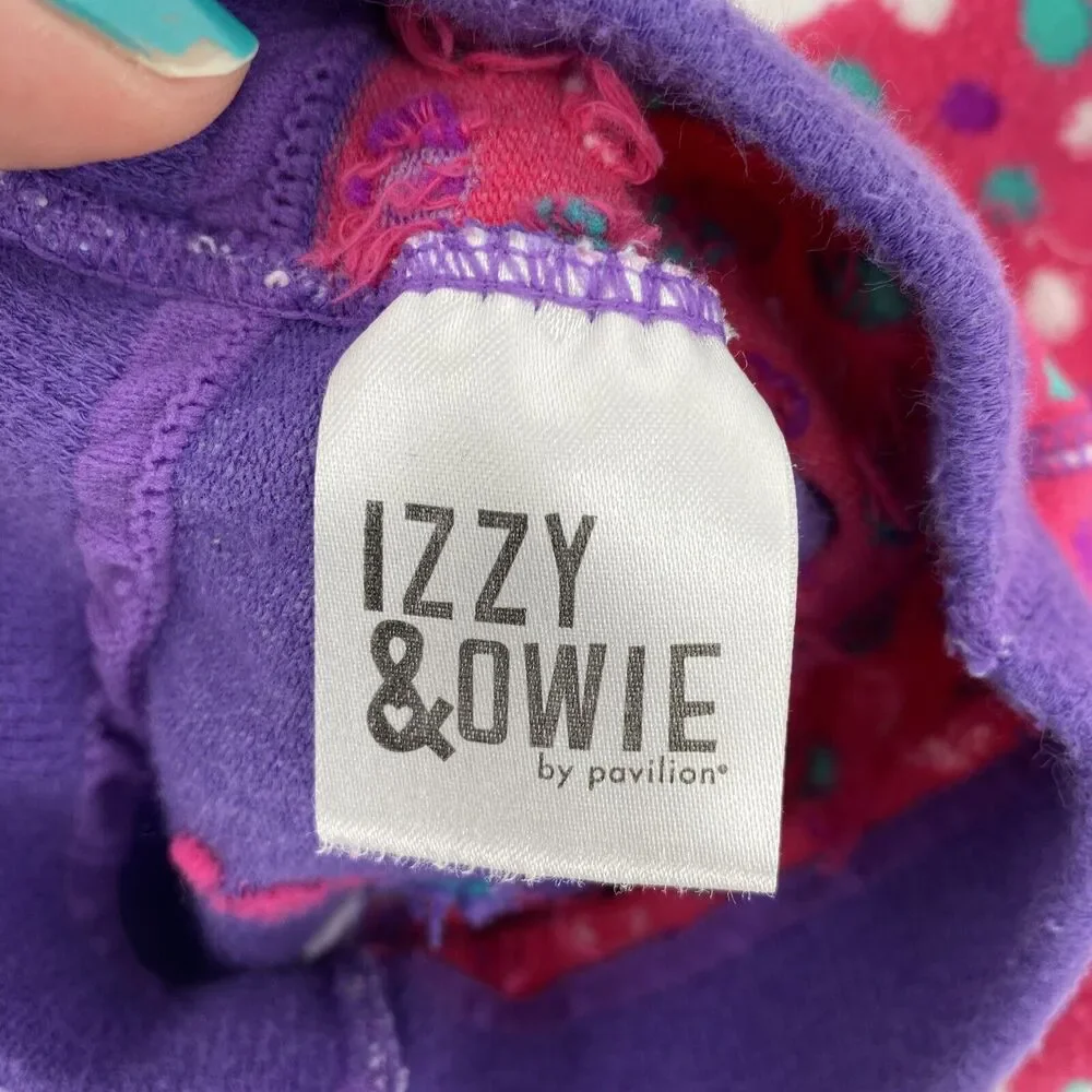 Izzy & Owie By Pavilion Stretch Polka Dot Unicorn Tight Leggings Pink 12-24M